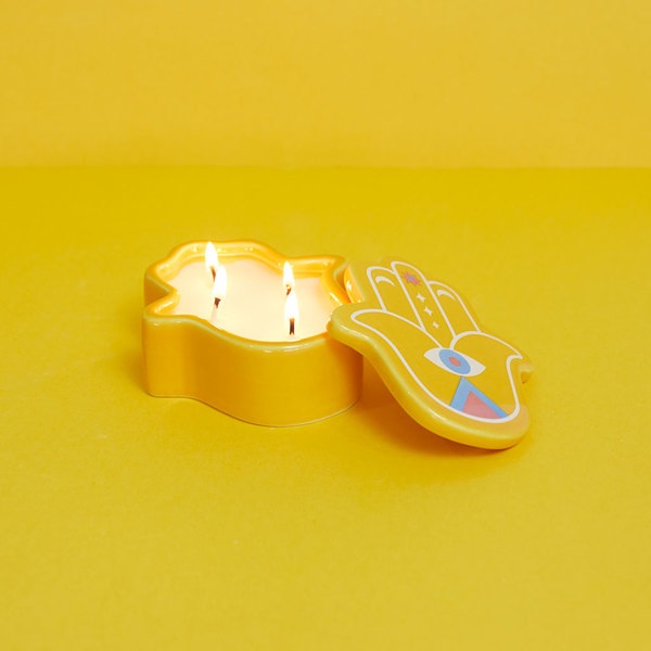 Balvi Candela Lucky Hand Colore giallo La mano della fortuna Cera/Ceramica
