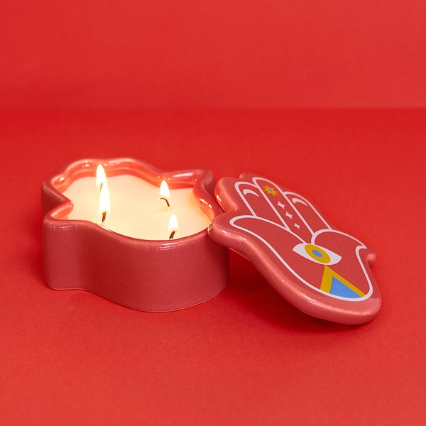 Balvi Candela Lucky Hand Colore rosso La mano della fortuna Cera/Ceramica