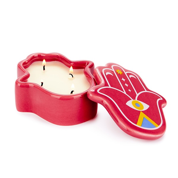Balvi Candela Lucky Hand Colore rosso La mano della fortuna Cera/Ceramica