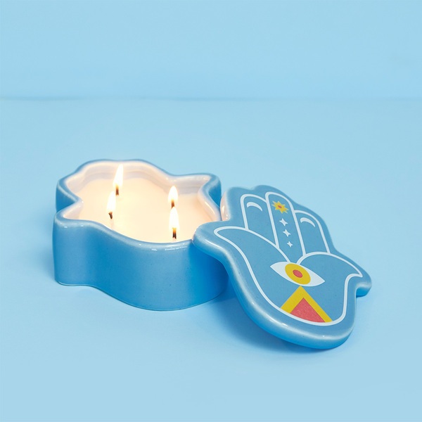 Balvi Candela Lucky Hand Colore blu La mano della fortuna Cera/Ceramica