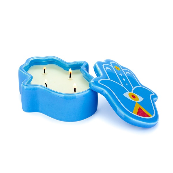 Balvi Candela Lucky Hand Colore blu La mano della fortuna Cera/Ceramica