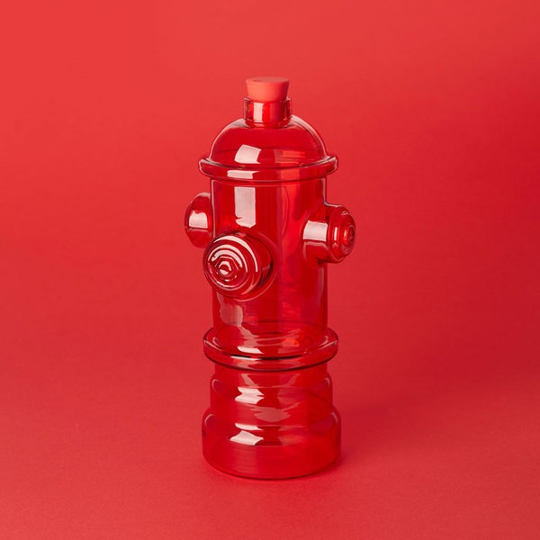 Balvi Botella Hydrant Color rojo Simula una boca de incendios Vidrio