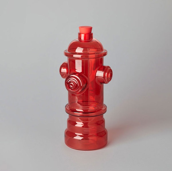 Balvi Botella Hydrant Color rojo Simula una boca de incendios Vidrio