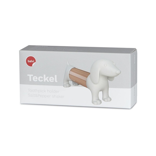 Balvi Porta stuzzicadenti Teckel Colore bianco a forma di cane Acrilico/plastica PVCPRATICISSIMO