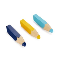 Balvi Patère Color Pencil Couleur Jaune, bleu, bleu foncé 3 crayons en bois Bois