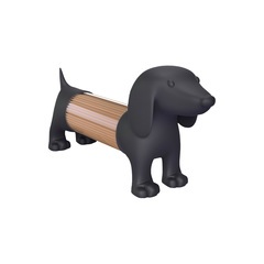Balvi Porta stuzzicadenti Teckel Colore grigio a forma di cane Acrilico/plastica PVCPRATICISSIMO