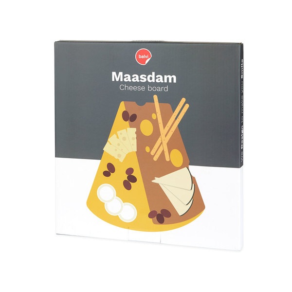 Balvi Cheese board Maasdam Brown Yellow colour Cheese wedge design Wood 1,8x28x30 cm