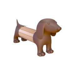 Balvi Porta stuzzicadenti Teckel Colore marrone a forma di cane Acrilico/plastica PVCPRATICISSIMO