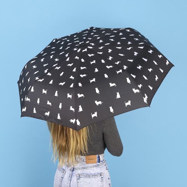 Balvi Paraguas Meowmbrella Color Negro Un diseño con gatos por doquier Nylon