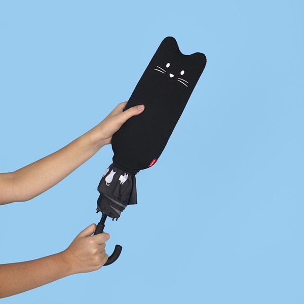 Balvi Paraguas Meowmbrella Color Negro Un diseño con gatos por doquier Nylon