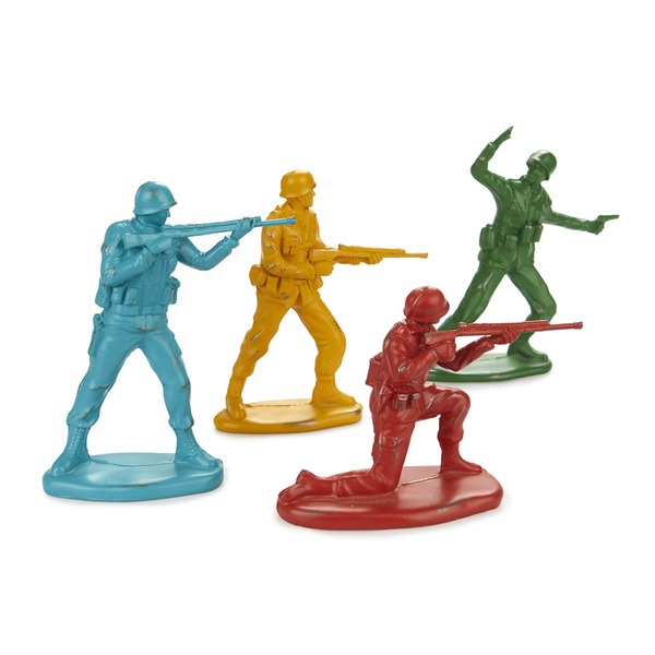 alvi Figuras decorativas Platoon Soldaditos de colores de gran tamaño Set de 4 soldados militares co