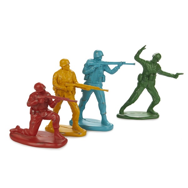 alvi Figuras decorativas Platoon Soldaditos de colores de gran tamaño Set de 4 soldados militares co