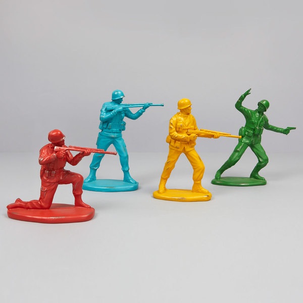 alvi Figuras decorativas Platoon Soldaditos de colores de gran tamaño Set de 4 soldados militares co