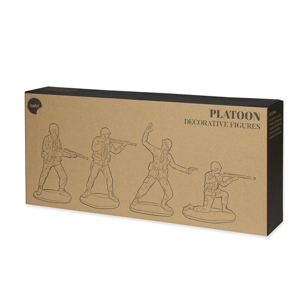 alvi Figuras decorativas Platoon Soldaditos de colores de gran tamaño Set de 4 soldados militares co