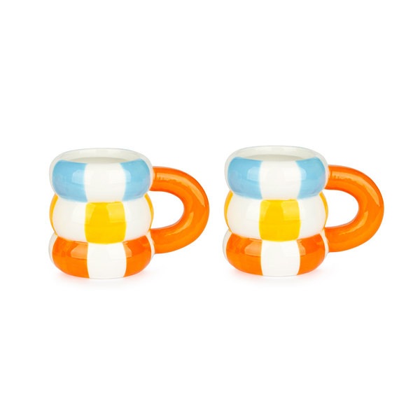 Balvi Set de tasses à café Floats 2 tasses en forme de bouées empilées Céramique 75 ml