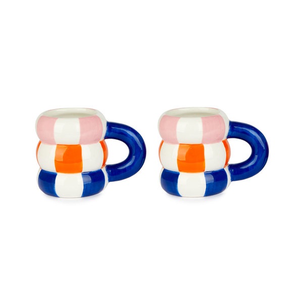 Balvi Kaffetassen-set Floats 2 Tassen in Form gestapelter Schwimmer Keramik 75 ml