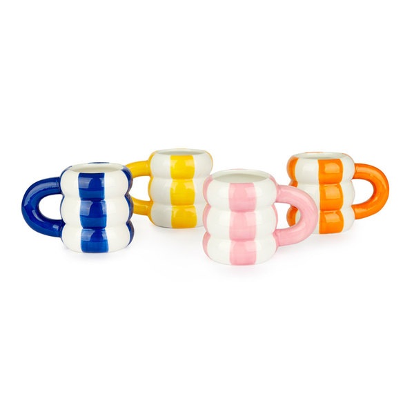 Balvi Set tazas café Floats 4 tazas con forma de flotadores apilados Cerámica 75 ml