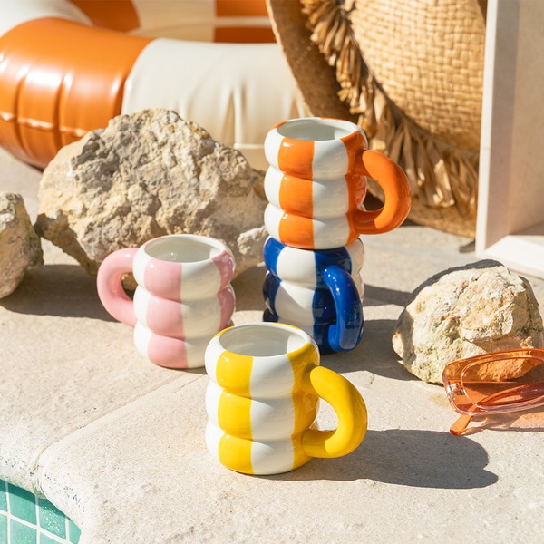 Balvi Set tazas café Floats 4 tazas con forma de flotadores apilados Cerámica 75 ml