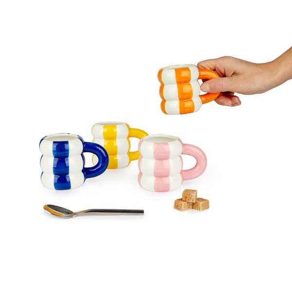 Balvi Set tazas café Floats 4 tazas con forma de flotadores apilados Cerámica 75 ml