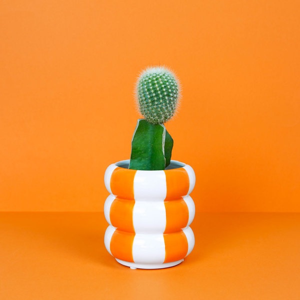 Balvi Maceta Floats Color naranja Con forma de flotadores apilados Cerámica 12x11x11 cm