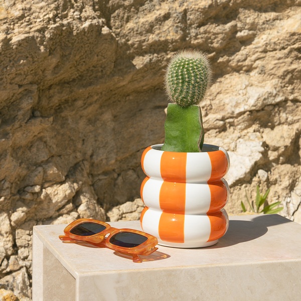 Balvi Maceta Floats Color naranja Con forma de flotadores apilados Cerámica 12x11x11 cm