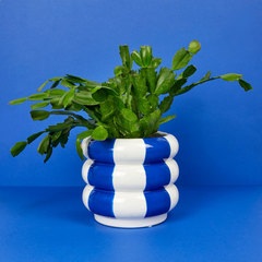 alvi Coprivaso per piante Floats Colore blu A forma di salvagenti impilati Ceramica 14,5x16,5x16,5 c