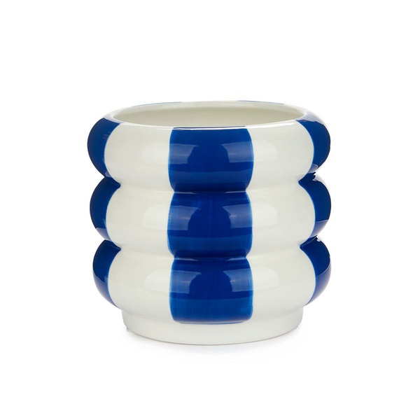 Balvi Maceta Floats Color azul Con forma de flotadores apilados Cerámica 14,5x16,5x16,5 cm