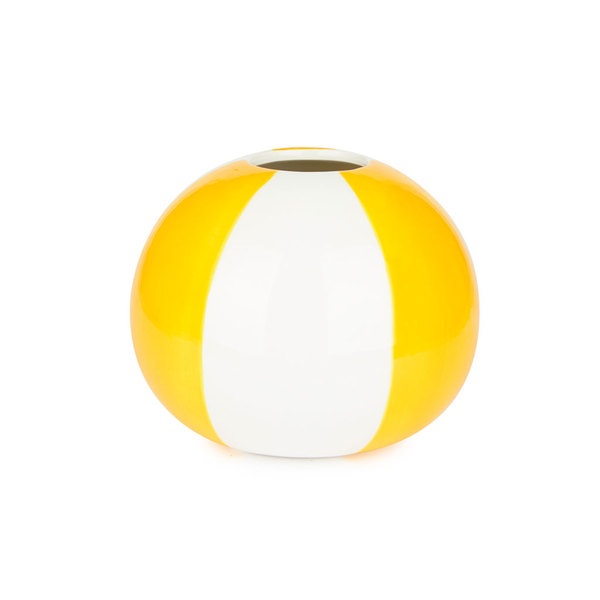 alvi Vaso da fiori Beach Ball Colore giallo A forma di pallone da spiaggia Ceramica 13,5x16,5x16,5 c