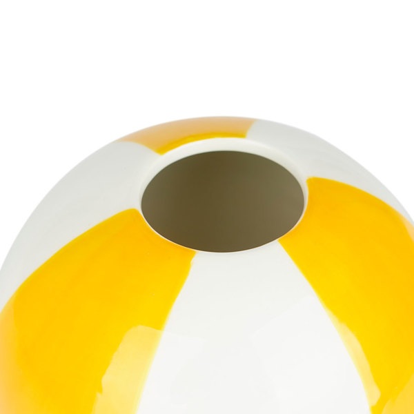 alvi Vaso da fiori Beach Ball Colore giallo A forma di pallone da spiaggia Ceramica 13,5x16,5x16,5 c