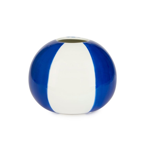 Balvi Vase Beach Ball Couleur bleu En forme de ballon de plage Céramique 13,5x16,5x16,5 cm