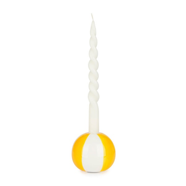 Balvi Candelabro Beach Ball Color amarillo Con forma de pelota de playa Cerámica 8x9,5x9,5 cm