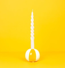 Balvi candelabro Beach Ball Colore giallo A forma di pallone da spiaggia Ceramica 8x9,5x9,5 cm