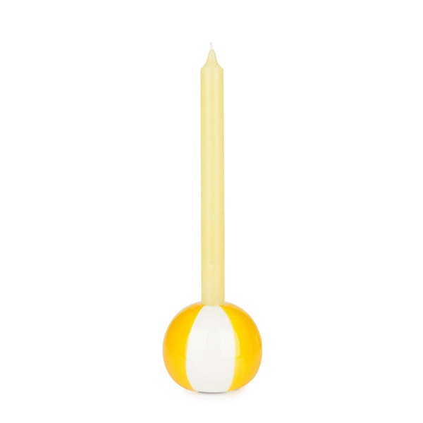 Balvi Candelabro Beach Ball Color amarillo Con forma de pelota de playa Cerámica 8x9,5x9,5 cm