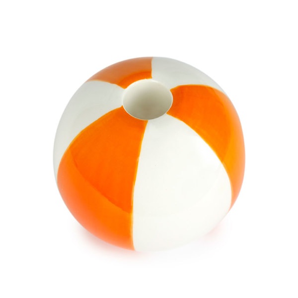 Balvi Candelabro Beach Ball Color naranja Con forma de pelota de playa Cerámica 8x9,5x9,5 cm
