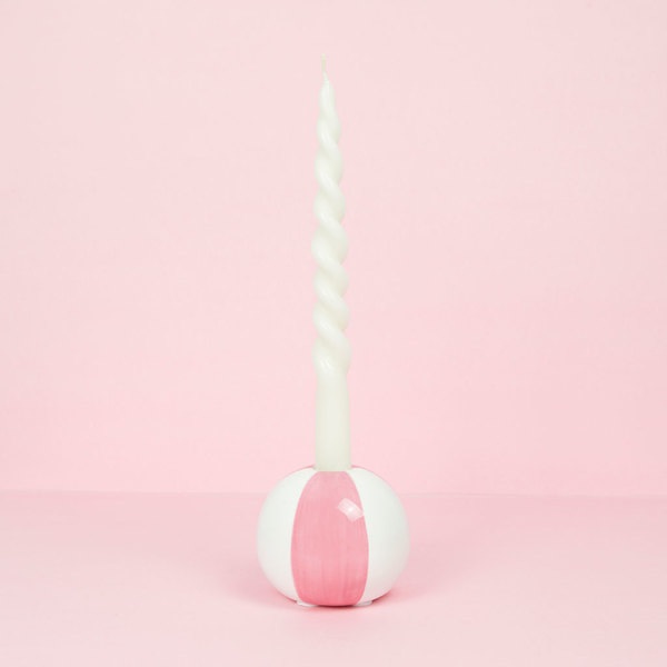 Balvi candelabro Beach Ball Colore rosa A forma di pallone da spiaggia Ceramica 8x9,5x9,5 cm