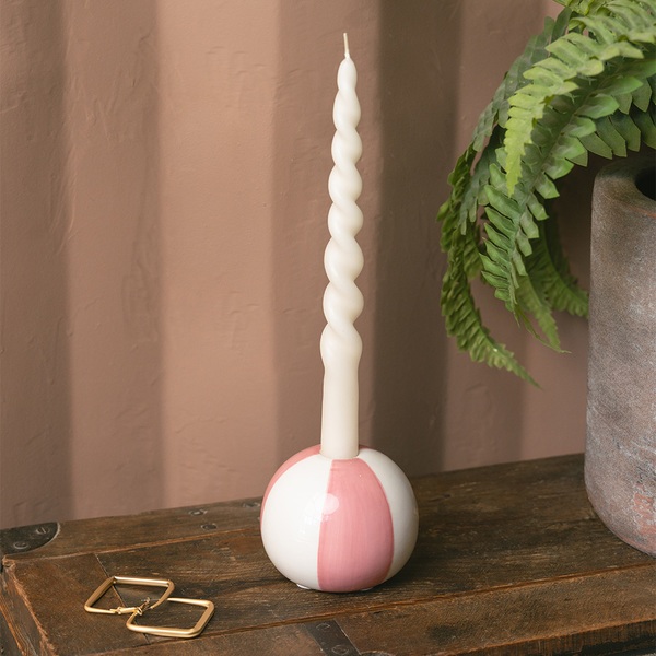 Balvi candelabro Beach Ball Colore rosa A forma di pallone da spiaggia Ceramica 8x9,5x9,5 cm