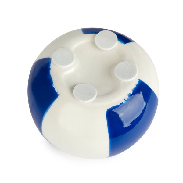 Balvi candelabro Beach Ball Colore blu A forma di pallone da spiaggia Ceramica 8x9,5x9,5 cm