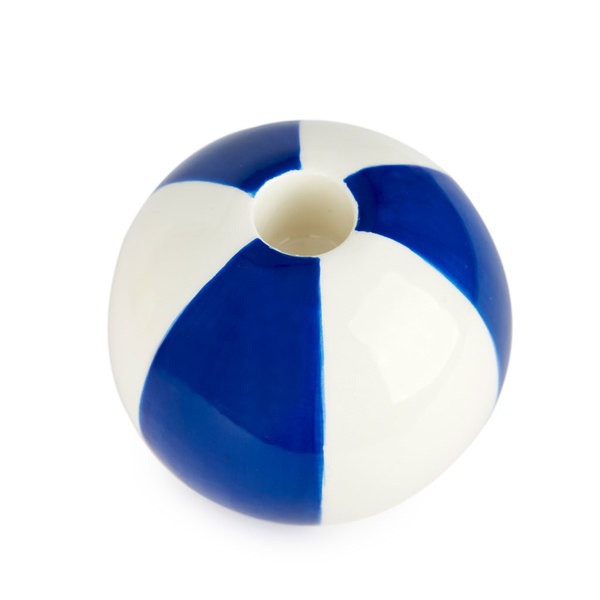 Balvi candelabro Beach Ball Colore blu A forma di pallone da spiaggia Ceramica 8x9,5x9,5 cm
