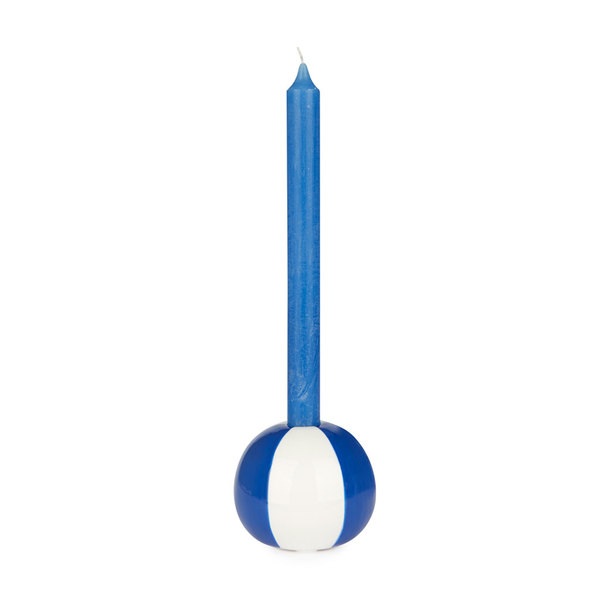 Balvi candelabro Beach Ball Colore blu A forma di pallone da spiaggia Ceramica 8x9,5x9,5 cm