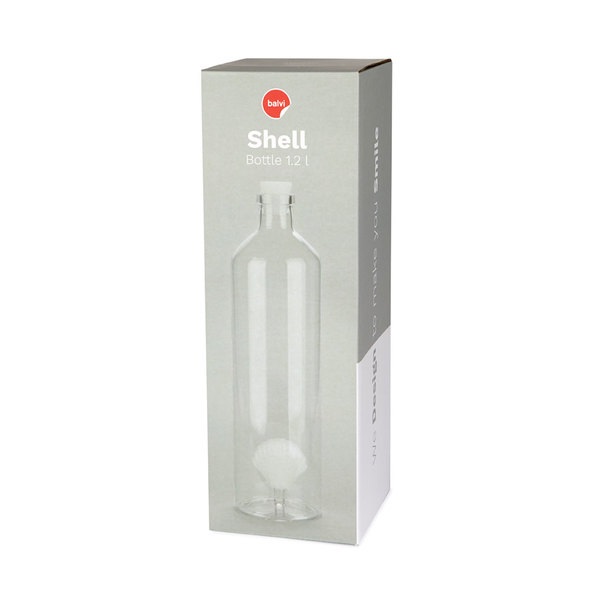 Balvi Botella Atlantic Shell Color blanco Hecho a mano en borosilicato Vidrio 30cm