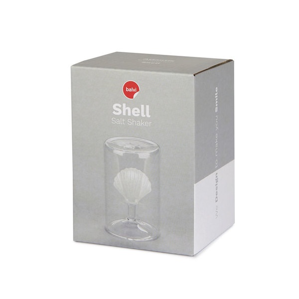 Balvi Salero Atlantic Shell Color blanco Hecho a mano en borosilicato Vidrio