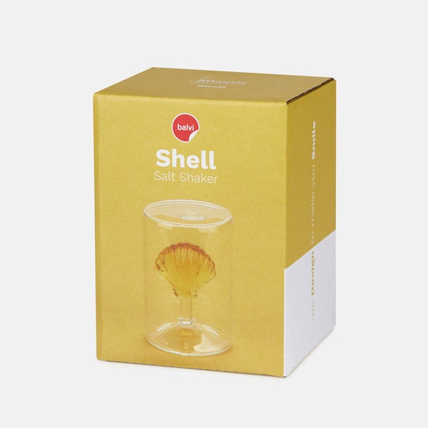 Balvi Salero Atlantic Shell Color amarillo Hecho a mano en borosilicato Vidrio