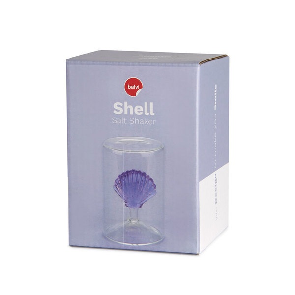 Balvi Salero Atlantic Shell Color lila Hecho a mano en borosilicato Vidrio