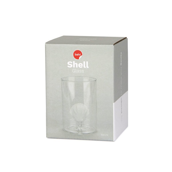 Balvi Verre Atlantis Shell Couleur blanc Fabriqué à la main en borosilicate Verre 300 ml