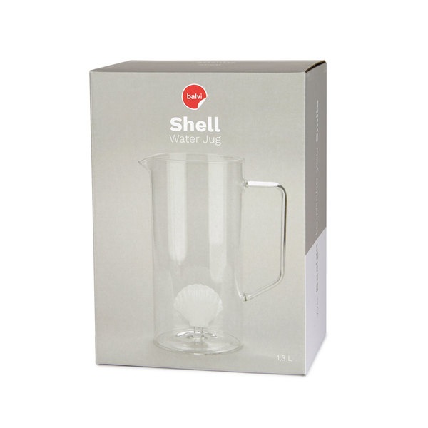 Balvi Jarra Atlantic Shell Color blanco Hecho a mano en borosilicato Vidrio 1,3 L