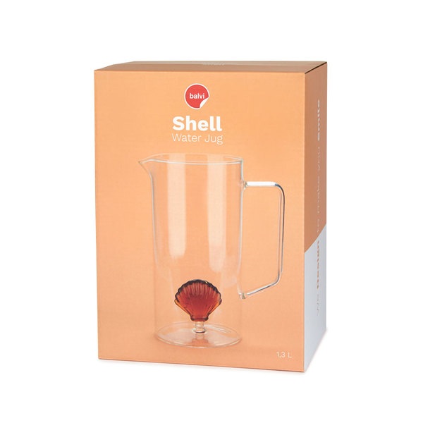Balvi Jarra Atlantic Shell Color ámbar Hecho a mano en borosilicato Vidrio 1,3 L