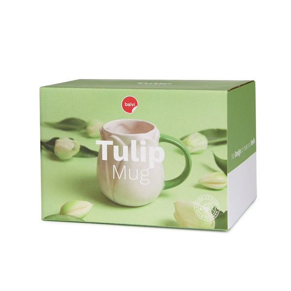 Balvi Mug Tulip White colour Tulip-shaped Mug Ceramic 400 ml