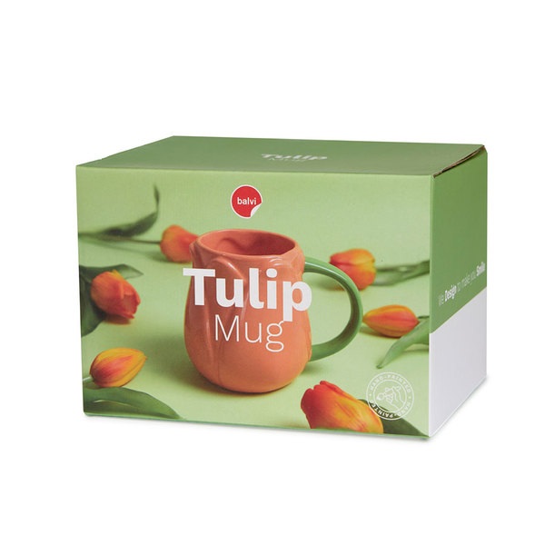 Balvi Henkelbecher Tulip Farbe Orange Tulpenförmige Tasse Keramik 400 ml