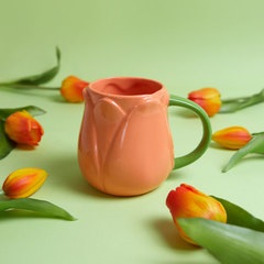 Balvi Mug Tulip Orange colour Tulip-shaped Mug Ceramic 400 ml