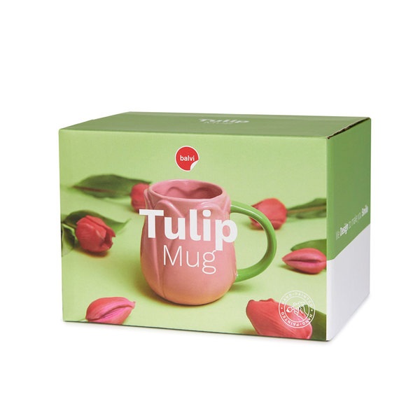 Balvi Mug Tulip Couleur rose Tasse en forme de tulipe Céramique 400 ml